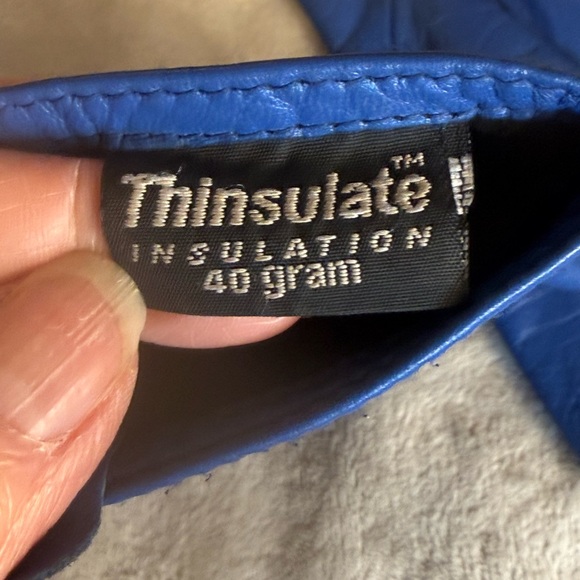 Thinsulate Insulation 40 Gram Royal Blue Leather Driving Glive Ladies Size Med - Picture 6 of 8